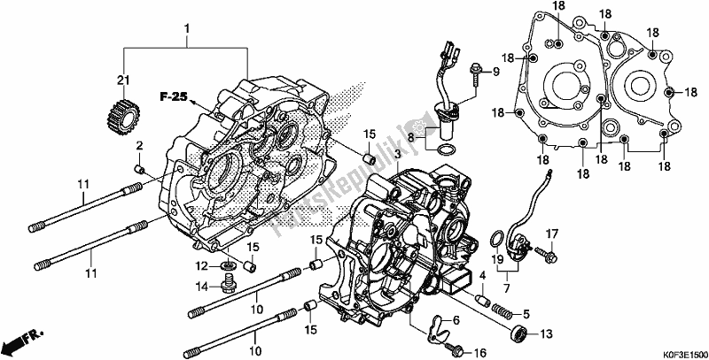 All parts for the Crankcase of the Honda Z 125 MA Monkey 2019