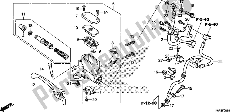 All parts for the Front Brake Master Cylinder of the Honda Z 125 MA Monkey 2019