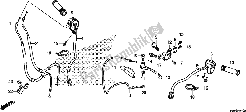 All parts for the Handle Lever/switch/cable of the Honda Z 125 MA Monkey 2019