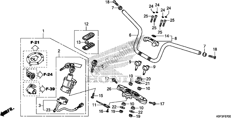 Todas las partes para Manejar Tubo de Honda Z 125 MA Monkey 2019