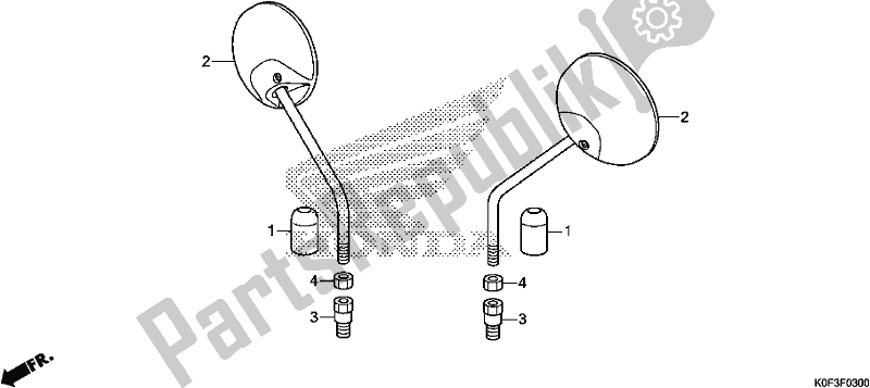 All parts for the Mirror of the Honda Z 125 MA Monkey 2019