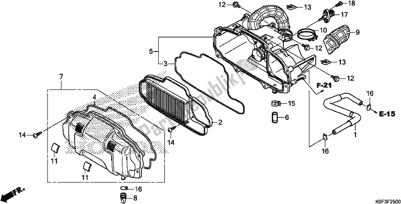 Alle onderdelen voor de Luchtfilter van de Honda Z 125 MA Monkey 2020