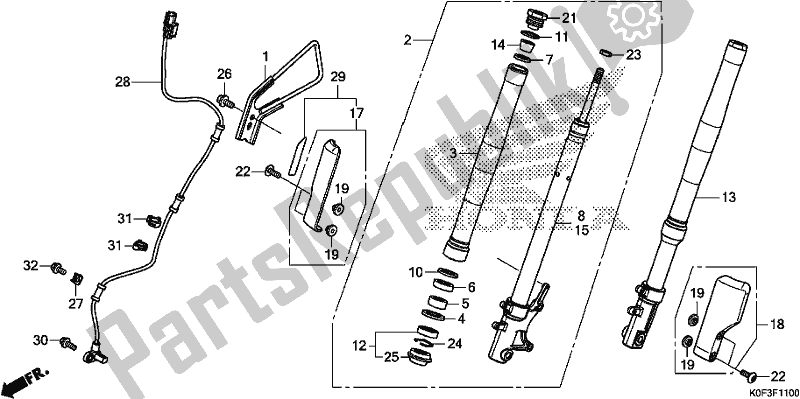 Tutte le parti per il Forcella Anteriore del Honda Z 125 MA Monkey 2020