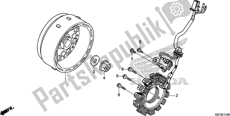 All parts for the Generator/flywheel of the Honda Z 125 MA Monkey 2020