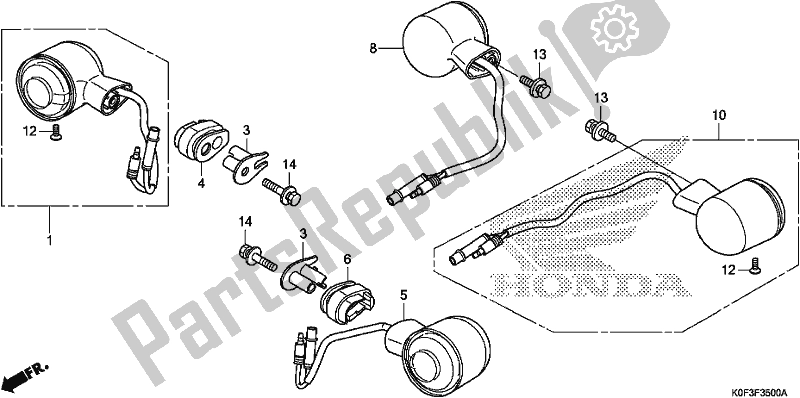 Alle onderdelen voor de Winker van de Honda Z 125 MA Monkey 2020