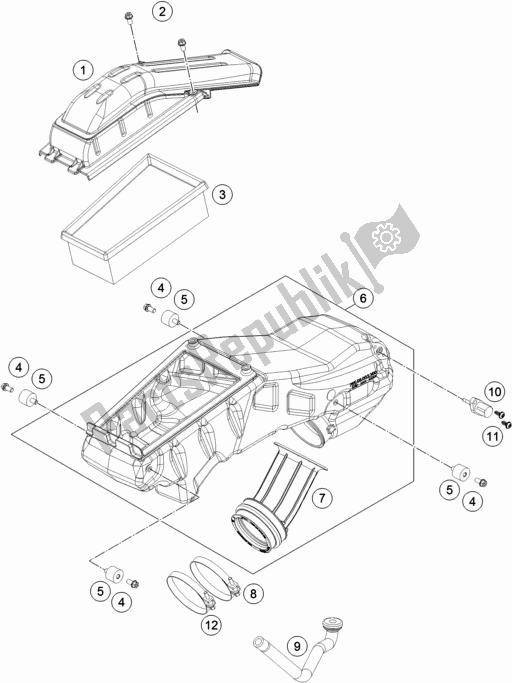 All parts for the Air Filter of the Husqvarna 701 Enduro EU 2017