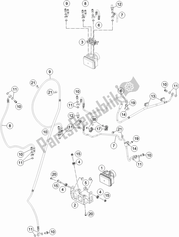 Tutte le parti per il Sistema Antibloccaggio Abs del Husqvarna 701 Enduro EU 2017