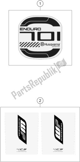 All parts for the Decal of the Husqvarna 701 Enduro EU 2017