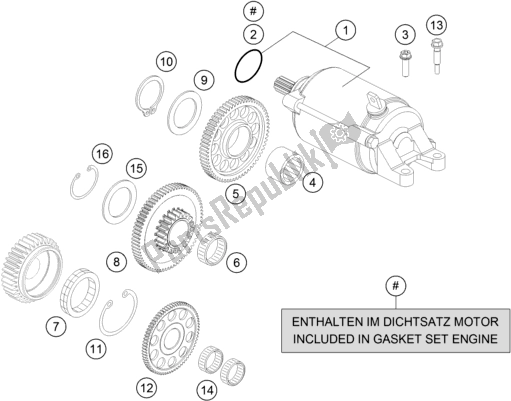 All parts for the Electric Starter of the Husqvarna 701 Enduro EU 2017