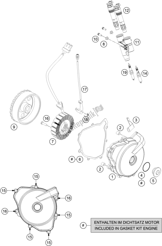 All parts for the Ignition System of the Husqvarna 701 Enduro EU 2017