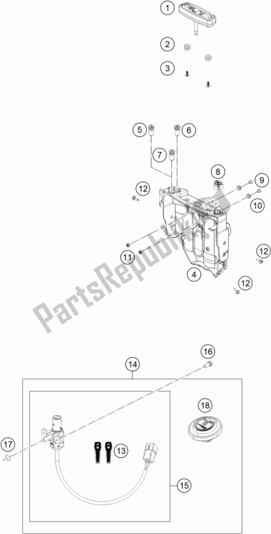 All parts for the Instruments / Lock System of the Husqvarna 701 Enduro EU 2017