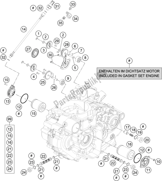 All parts for the Lubricating System of the Husqvarna 701 Enduro EU 2017