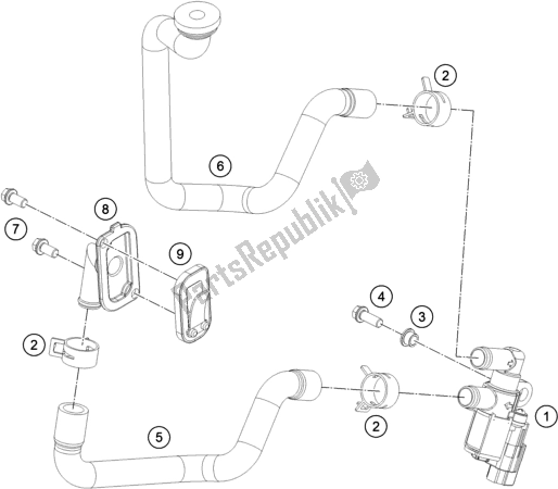 All parts for the Secondary Air System Sas of the Husqvarna 701 Enduro EU 2017