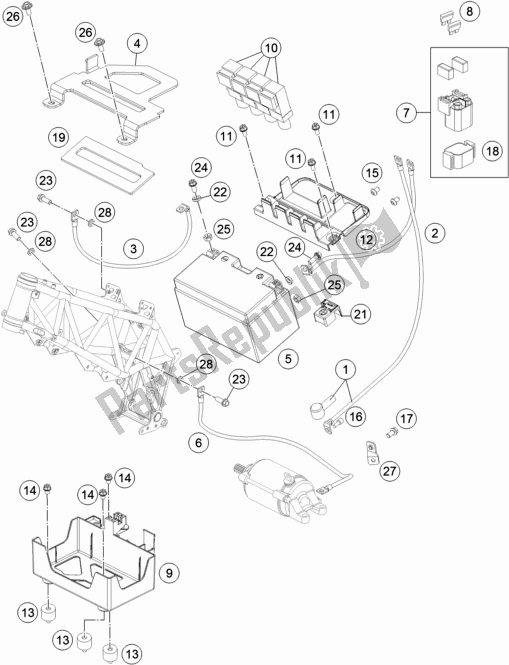 Tutte le parti per il Batteria del Husqvarna 701 Enduro EU 2018