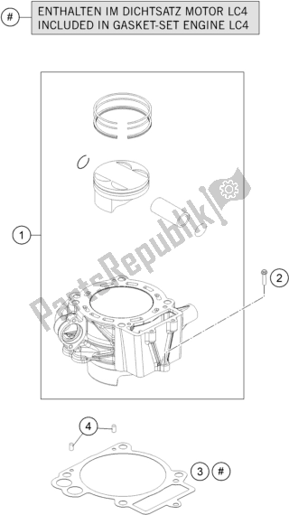 All parts for the Cylinder of the Husqvarna 701 Enduro EU 2018