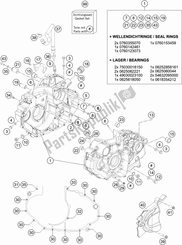 Tutte le parti per il Cassa Del Motore del Husqvarna 701 Enduro EU 2018