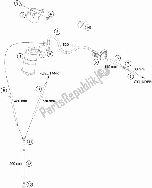 Tutte le parti per il Contenitore Per Evaporazione del Husqvarna 701 Enduro EU 2018