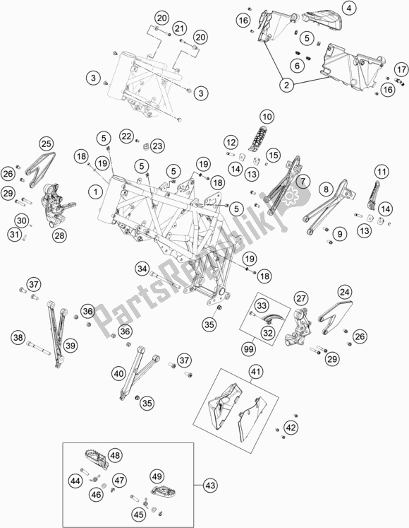 Tutte le parti per il Telaio del Husqvarna 701 Enduro EU 2018