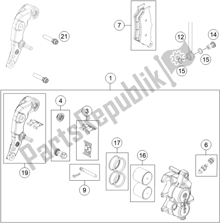 Wszystkie części do Zacisk Hamulca Przedniego Husqvarna 701 Enduro EU 2018