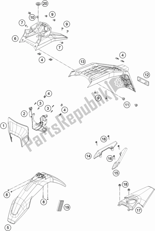 Tutte le parti per il Maschera, Parafanghi del Husqvarna 701 Enduro EU 2018