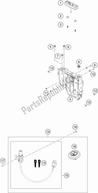 All parts for the Instruments / Lock System of the Husqvarna 701 Enduro EU 2019