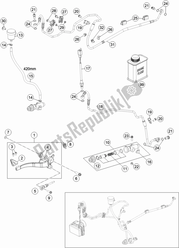 Toutes les pièces pour le Commande De Frein Arrière du Husqvarna 701 Enduro EU 2019