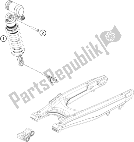 All parts for the Shock Absorber of the Husqvarna 701 Enduro EU 2019