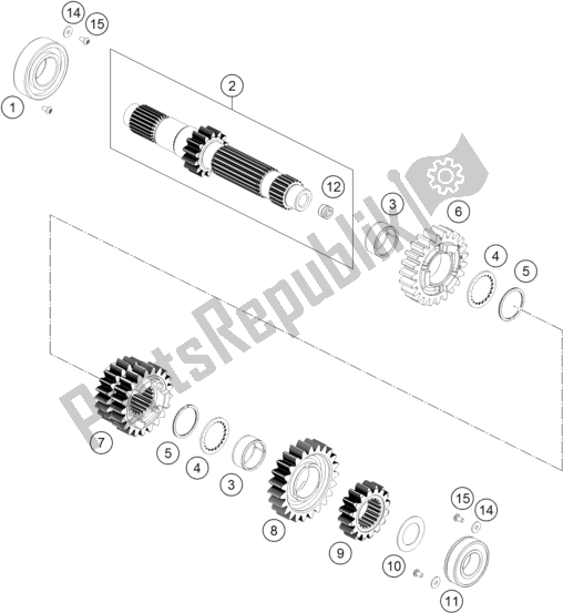 All parts for the Transmission I - Main Shaft of the Husqvarna 701 Enduro EU 2019