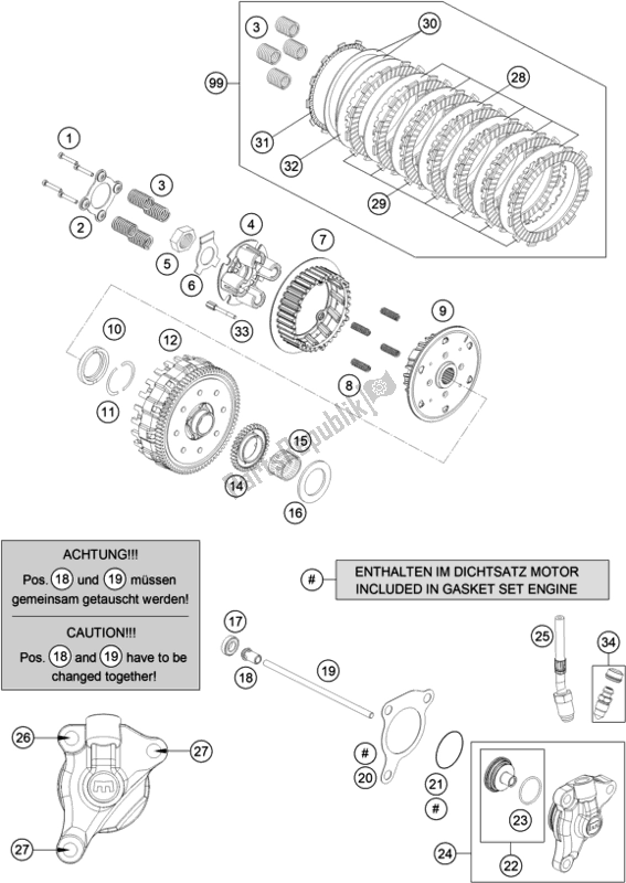 All parts for the Clutch of the Husqvarna 701 Enduro EU 2020