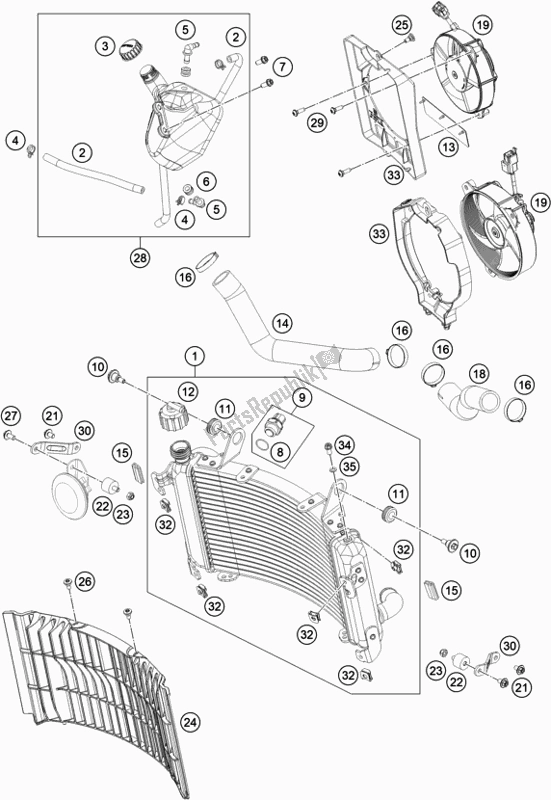 All parts for the Cooling System of the Husqvarna 701 Enduro EU 2020