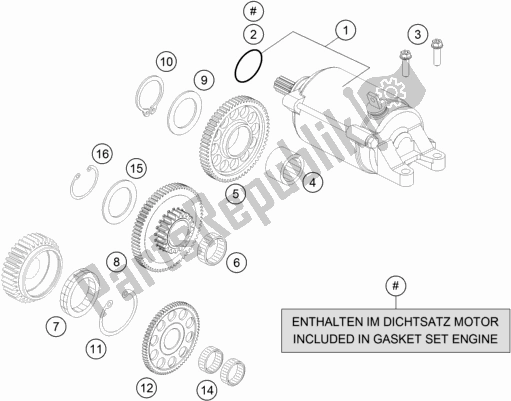 Alle onderdelen voor de Elektrische Starter van de Husqvarna 701 Enduro EU 2020