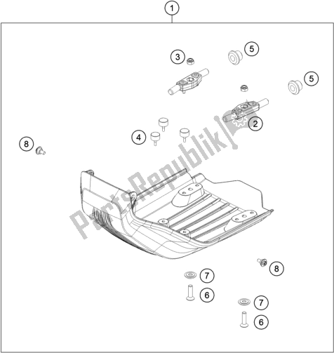 All parts for the Engine Guard of the Husqvarna 701 Enduro EU 2020