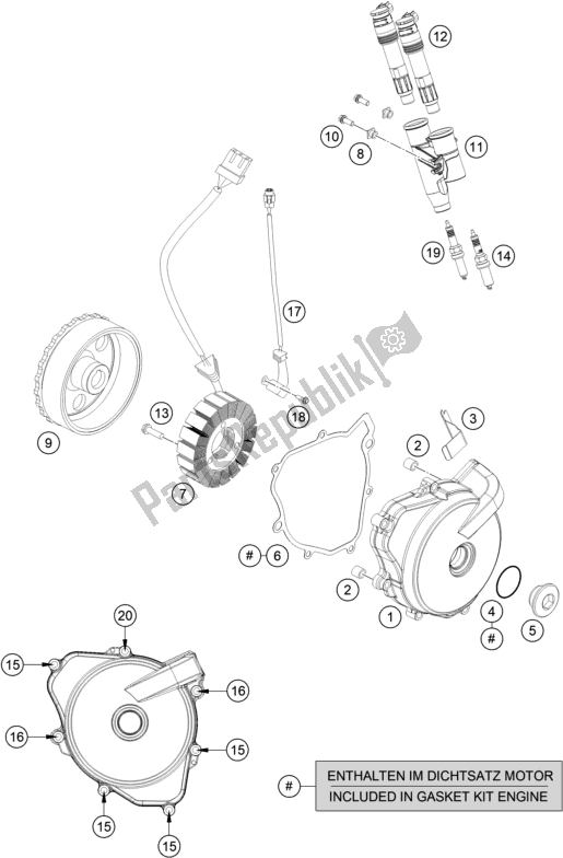 All parts for the Ignition System of the Husqvarna 701 Enduro EU 2020