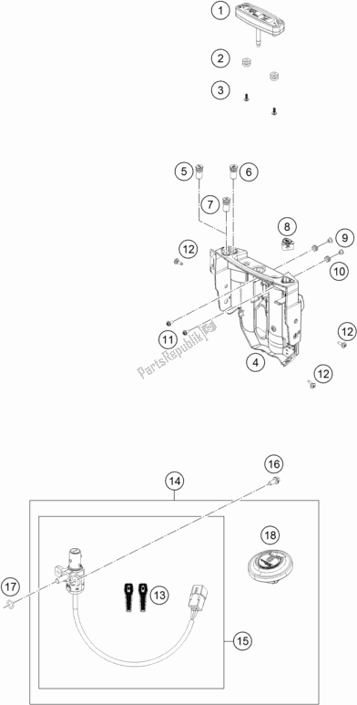 Alle onderdelen voor de Instrumenten / Sluitsysteem van de Husqvarna 701 Enduro EU 2020