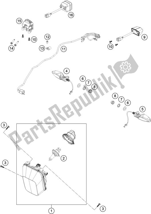 All parts for the Lighting System of the Husqvarna 701 Enduro EU 2020