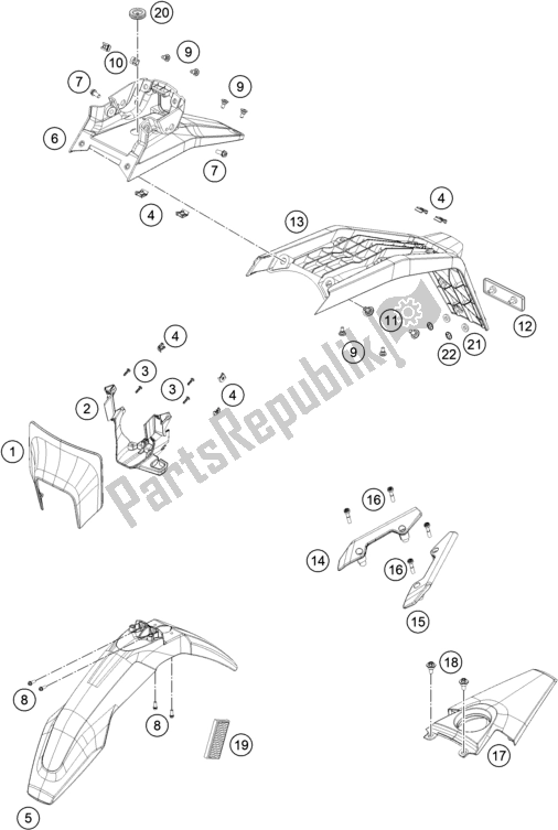 All parts for the Mask, Fenders of the Husqvarna 701 Enduro EU 2020