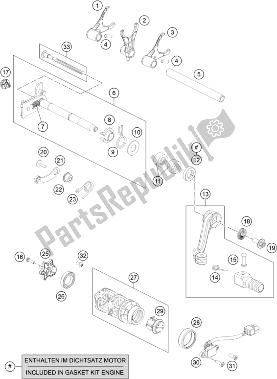 Todas as partes de Mecanismo De Mudança do Husqvarna 701 Enduro EU 2020