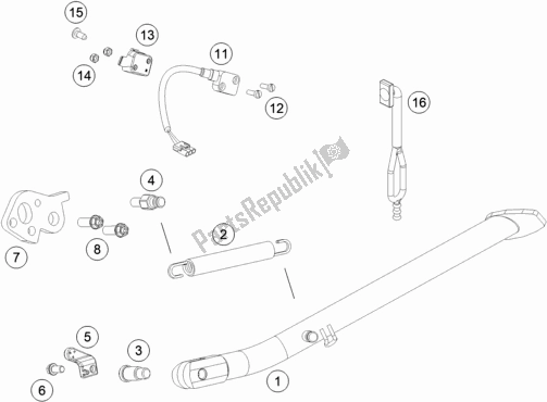 All parts for the Side / Center Stand of the Husqvarna 701 Enduro EU 2020