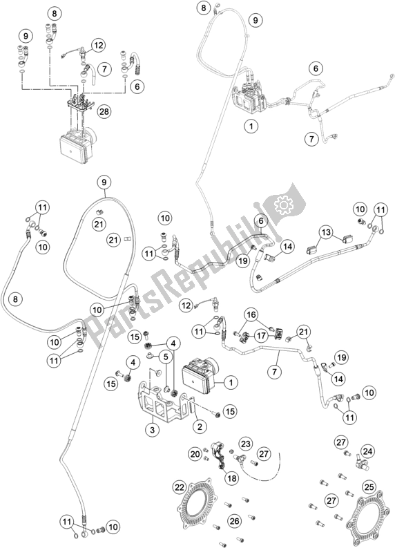 All parts for the Antiblock System Abs of the Husqvarna 701 Enduro EU 2021