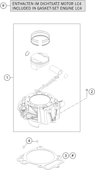 All parts for the Cylinder of the Husqvarna 701 Enduro EU 2021