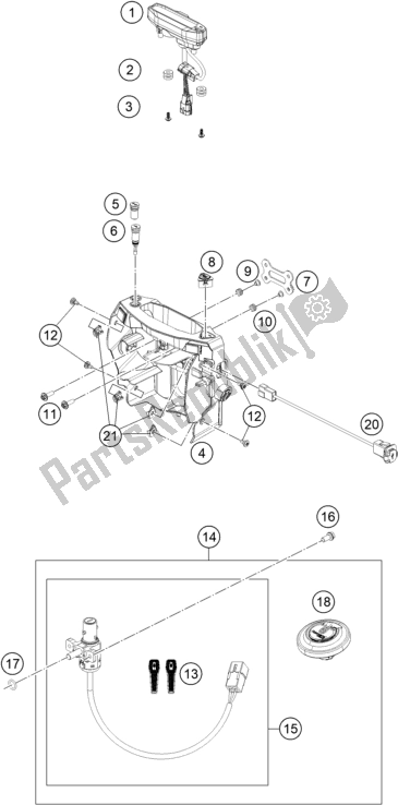 All parts for the Instruments / Lock System of the Husqvarna 701 Enduro EU 2021