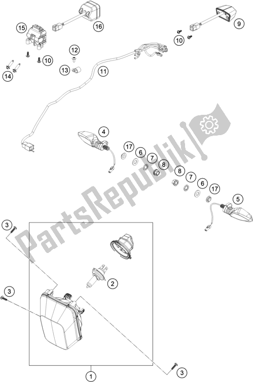 All parts for the Lighting System of the Husqvarna 701 Enduro EU 2021