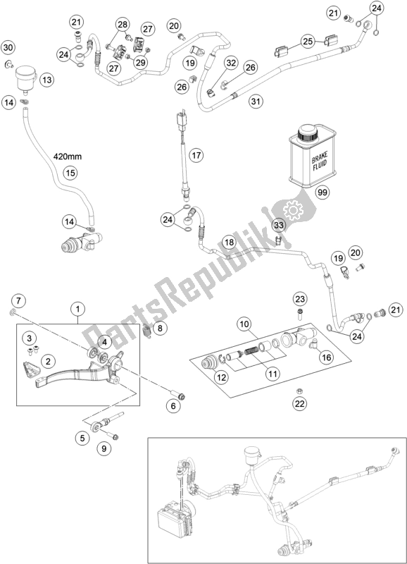 Todas las partes para Control De Freno Trasero de Husqvarna 701 Enduro EU 2021