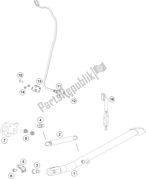 Tutte le parti per il Cavalletto Laterale / Centrale del Husqvarna 701 Enduro EU 2021