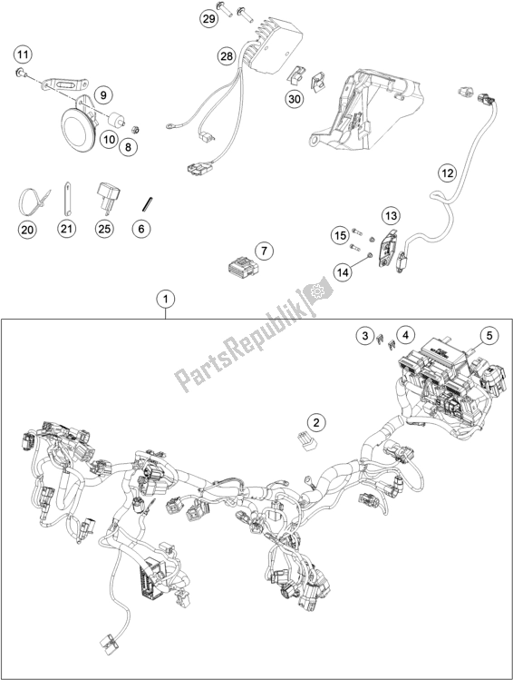 Todas as partes de Chicote De Fiação do Husqvarna 701 Enduro EU 2021