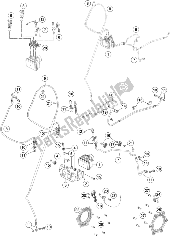 All parts for the Antiblock System Abs of the Husqvarna 701 Enduro LR EU 2020