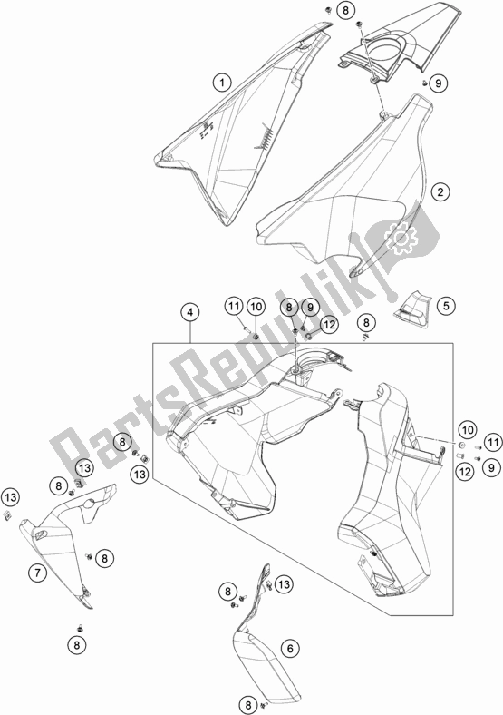 All parts for the Cover of the Husqvarna 701 Enduro LR EU 2020