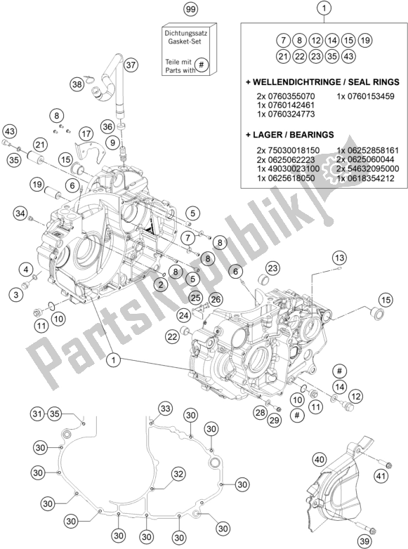 All parts for the Engine Case of the Husqvarna 701 Enduro LR EU 2020