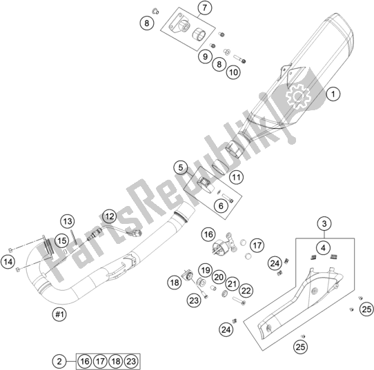 All parts for the Exhaust System of the Husqvarna 701 Enduro LR EU 2020