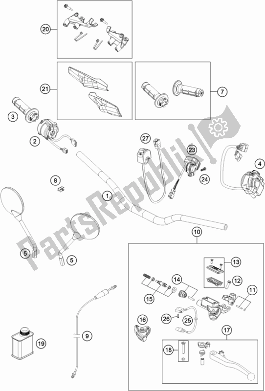 All parts for the Handlebar, Controls of the Husqvarna 701 Enduro LR EU 2020